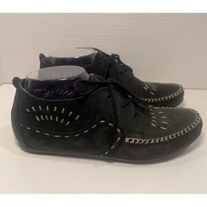 Hush Puppies Easy Times Shoes Women's 8.5 M Casual Moccasin Navy Blue Leather‎
